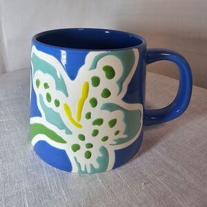 Starbucks 2021 Blue Summer Iris Coffee or Tea Mug 12 oz. Floral Flower